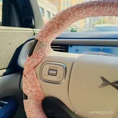Fita para volante DIY com relevo manual, novo modelo com flores de camélia, capa romântica antiderrapante BWB6.