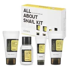 Conjunto de Cuidados com a Pele Coreano COSRX All About Snail Mucin, Essenciais de Viagem em Tamanho Mini, Kit de Presen