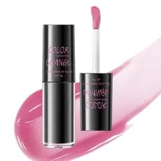 Brilho Labial Rosa que Muda de Cor, Óleo Labial Hidratante e de Alto Brilho, Bálsamo Labial Hidratante com Acabamento Na