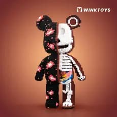 Bloco de Construção de Urso, Bloco de Construção Winktoys, Brinquedos de Urso, Presente de Aniversário, Educacional, Men
