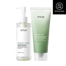 [Loja Oficial Anua] Duo de Limpeza Dupla para Espuma de Limpeza Facial Coreana |   Espuma de Limpeza Facial Profunda par
