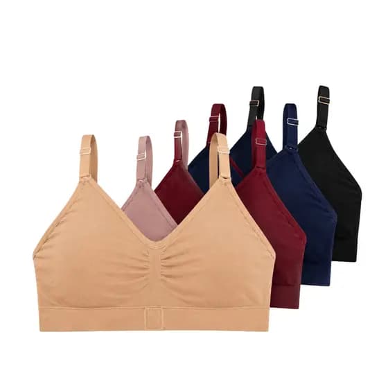 Kit 4 Top Com Bojo Molinho Sem Costura Feminino Sutiã Confortável Bojo Removível Alça Regulável