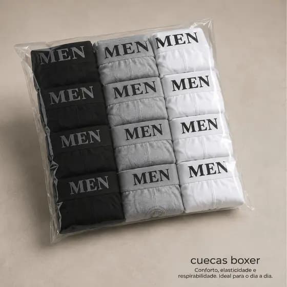 Kit 12 cueca box Masculina Premium box  boxer Ajuste Perfeito Confortavel ou kit 6 unidades