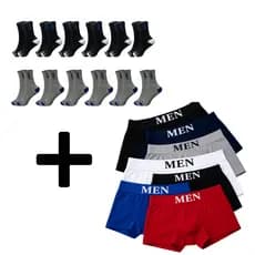 Kit 6 Cuecas Boxer Adulto + 12 Meias Sport Longa Promoção
