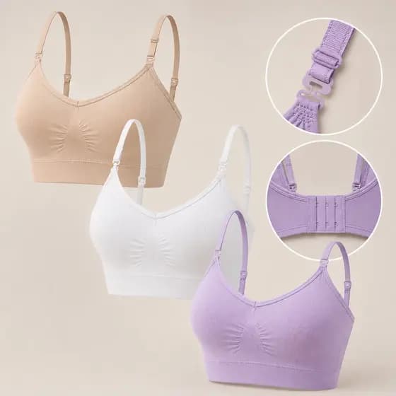 Kit 3 Tops Sutiã Sem Costura Alça Ajustável Com Bojo Premium
