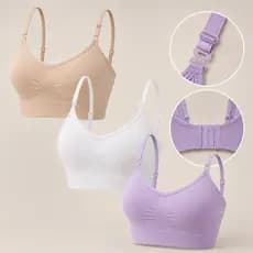 Kit 3 Tops Sutiã Sem Costura Alça Ajustável Com Bojo Premium