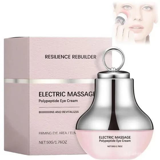 Creme para os olhos com massagem elétrica para remover olheiras, contém creme para os olhos com massagem elétrica e poli