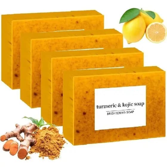 Sabonete Facial de Cúrcuma e Ácido Kójico, Sabonete de Ácido Kójico, Sabonete de Cúrcuma para Lavagem do Rosto BFV2
