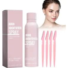 Spray de Detecção de Pelos Faciais Wenrny, usado para raspagem da pele facial, 3,3 onças fluidas, vem com 4 tampas SEJK.