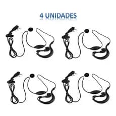 Kit 4 Fone Ouvido Para Radio Comunicador Ppt Baofeng Dual Band Walkie Talkie Uv-5r Bf-777s Uv-6