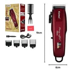 Máquina Profissional De Cortar Cabelo Sem Fio Bordô Kemei Km-PG2600 Barbeador Elétrico Original
