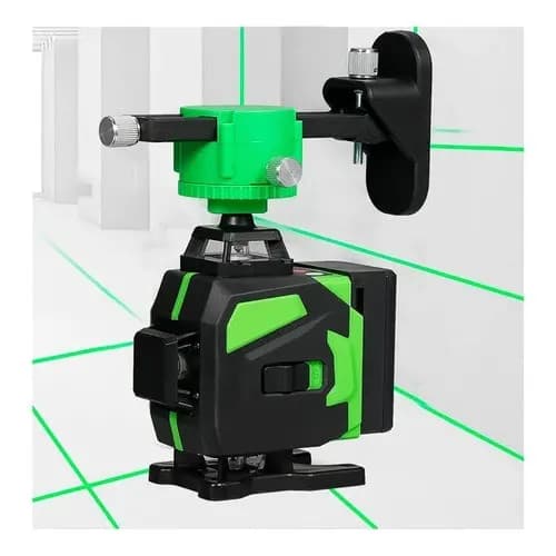 Nível Laser Régua Profissional 3D 12 Linhas Verde 360° graus Autonivelante 2 Baterias + Acessórios