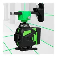 Nível Laser Régua Profissional 3D 12 Linhas Verde 360° graus Autonivelante 2 Baterias + Acessórios