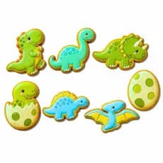 Kit 7 Cortador Marcador Biscoito Dinossauro Infantil 6cm Festa Dino Baby Confeitaria Pasta Americana