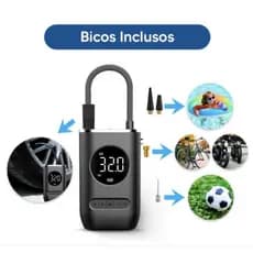 Compressor de ar elétrico portátil digital pneu carro moto bike