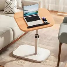 Mesa lateral moderna para sala de estar e quarto - Mesa de centro pequena de madeira com base e mesa lateral