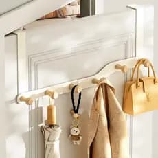 Porta do quarto atrás do cabide, branco, cabide para roupas, haste de pendurar estilo tronco de árvore