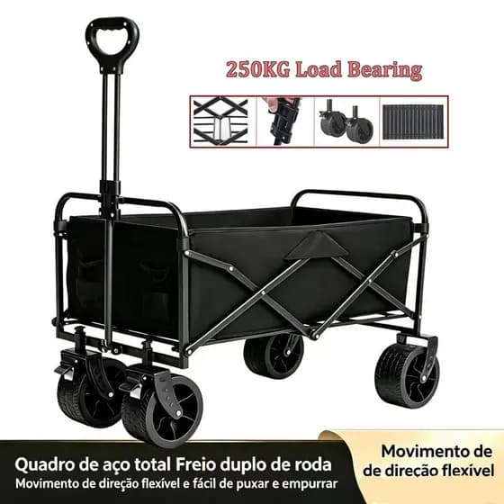 Carrinho Dobrável para Camping com Capacidade de 300kg