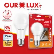 Lâmpadas LED 9W Sensor Presença 6500K Branco Frio Ourolux Bivolt Sensor de Movimento