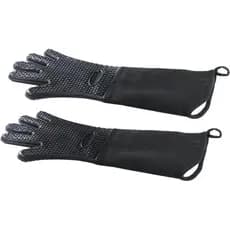 1 Par de Luvas de Forno Profissionais Extra Longas, Antiderrapantes com Punho de Silicone Resistente ao Calor, 19,7" de