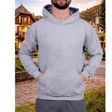 Moletom Canguru Unissex Com Capuz Masculino e Feminino Inverno Liso Moleton Blusa de Frio Algodão Flanelado