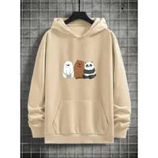 Moletom Canguru Com Capuz Unissex Masculino e Feminino Algodão Lançamento 3 Ursos