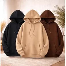 Kit 3 Blusas Moletom Canguru Com Capuz Liso Frio Unissex Masculino e Feminino Com Bolso