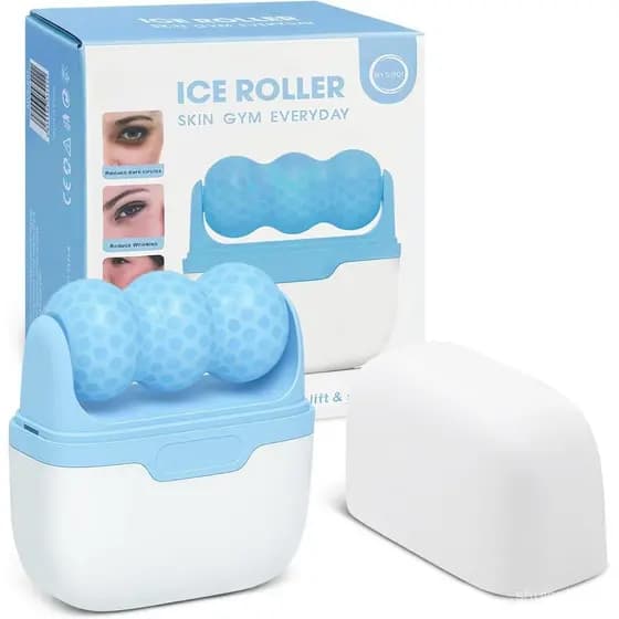 Rolo de Gelo Flintronic para Rosto e Olhos, Rolo Facial 2 em 1, Rolo de Gelo para Rosto, Cubo de Gelo para Rosto, Molde