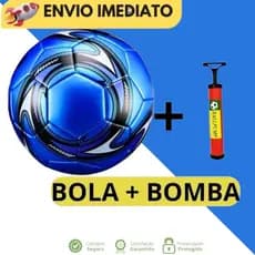KIT BOLA + BOMBA de Futebol Campo Nº 5 Costurada PVC Com Cores Variadas Para Treino E Jogo Oficial