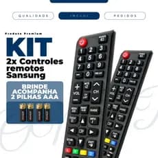 Kit Controle Remoto Compatível Samsung Para Smart TV com Pilhas AAA Inclusas Pronto para Uso
