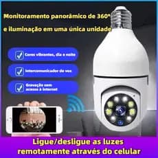 Câmera de vigilância Wi-Fi, câmera de segurança infravermelha sem fio, visão noturna de alta definição, rotação de 360 ​