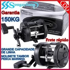 Sougayilang ✨【Recomendado Para Pesca Marinha】Molinete Tambor 3.8:1 Freio Estelar Alarme Linha Pesca Marinha Resistente