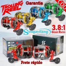 Sougayilang 💪 Carretilha Pesca Mar F47  Molinete Heavy Duty Tambor Rápido Soltar Linha Drag Estelar Pesca Tucunaré