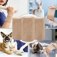 Atadura Elástica Coesiva Autoaderente 3 Rolos 10cm x 4,5m Uso Esportivo e Pet