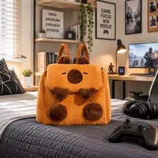 Mochila Bolsa Capivara Fofa Unissex Infantil Escolar Passeio Juvenil Pelúcia Adulto