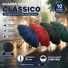 Guarda Chuva Clássico Grande Automático Resistente Pemium