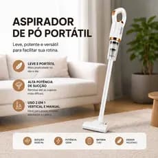 Aspirador de Pó Vertical e Portátil Sem Fio Recarregável para Casa Carro e Estofados Edição Premium