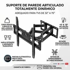 Tri-Articulated Wall Mount for 32' to 65' Tvs, Multi-Articulated Reinforced for Tv/monitor Maxmulti