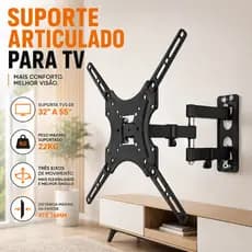 Suporte de parede para TV Full Motion com inclinação giratória para 32 32 36 37 40 42 46 49 50 55"