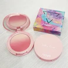 NOVO influenciador mesmo estilo sonhador Tricolor gradiente Blush Rouge pêssego pôr do sol Kumquat Natural Nude maquiage