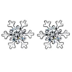 Brincos de floco de neve temperamento All-Match brincos exclusivos não fáceis de alergia simples feminino Stu