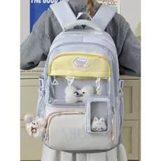 Nicho japonês fresco transparente mochila saco de dor grande capacidade Multi-bolso All-match menina júnior escola estud