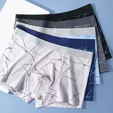 ((Cinco pacotes) Cueca Boxer masculina exclusiva da moda, cueca Boxer masculina de verão, adequada para a pele, respiráv