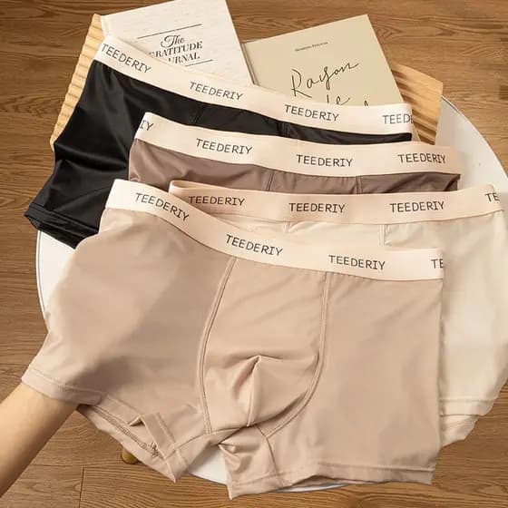 Estudante meninos seda gelo tamanho grande roupa interior masculina Nude sentir sem costura alta elástica confortável ad