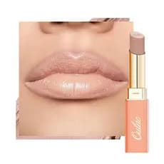 Batom Feminino Oula Bege, Batom Nude Claro Matte, Cor de Lábios de Cobertura Total, Acabamento Matte Acetinado, Textura