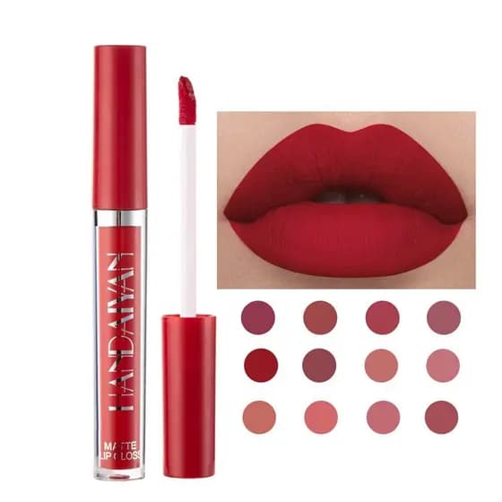 HANDAIYAN Batom Líquido Matte de Longa Duração, Conjunto de Batons Coloridos, Batom Matte à Prova d'Água e Resistente ao