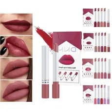 YOO 4 conjuntos de 16 cores de batom e gloss labial aveludado, fosco, creme, com glitter, que muda de cor, não transfere