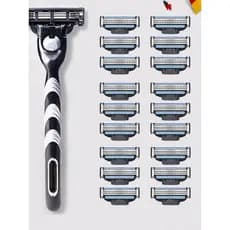 Adequado para velocidade do vento lâmina de barbear Manual de 3 camadas lâmina de barbear masculina adequada para cabeça