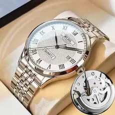 relogio masculino [Contador genuíno] Relógio mecânico automático oco masculino calendário à prova d'água moda luminosa n