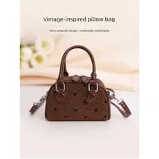 bolsa transversal feminino Bolsa 2026 novo estilo Mini pequeno saco Retro bolinhas bolsa feminina nicho travesseiro saco